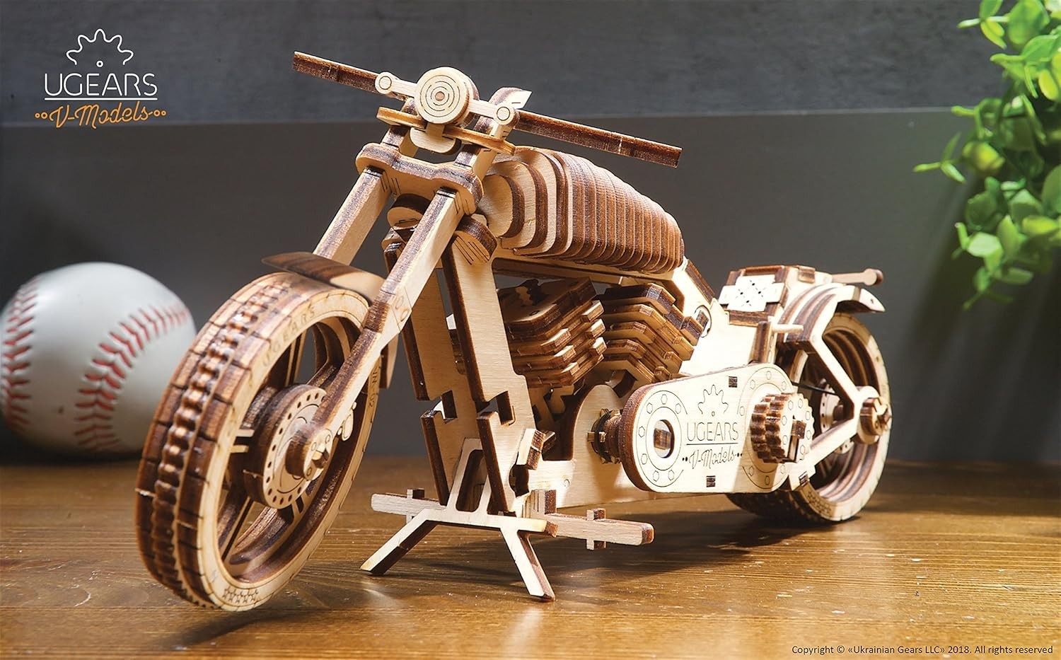 3D Wooden Motorcycle Puzzle Model Kit with Rubber Band Motor – Fun & Educational