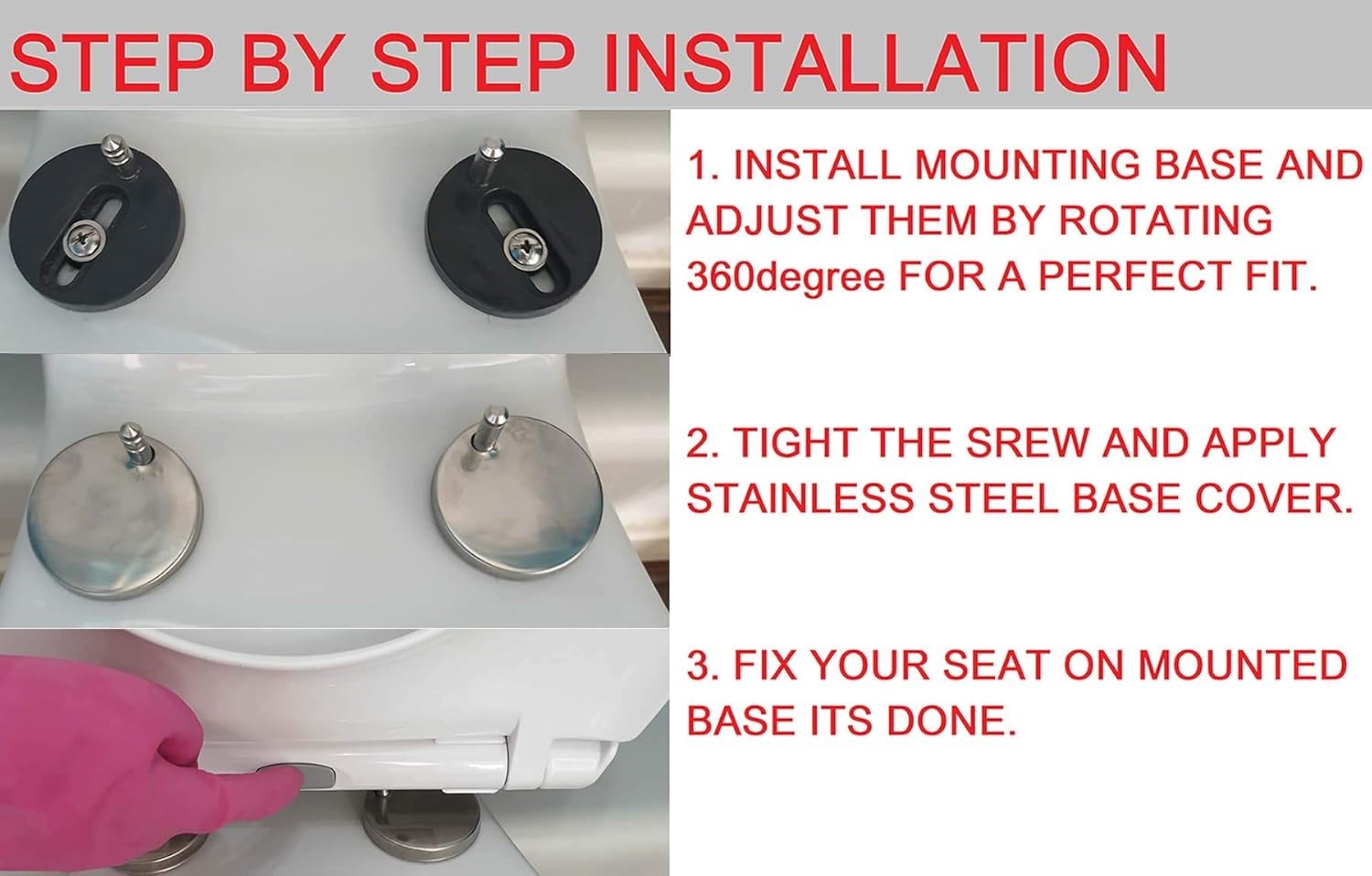 D-Shape Slim Toilet Seat Soft Close Quick Release Top Fix Luxury 47x36cm