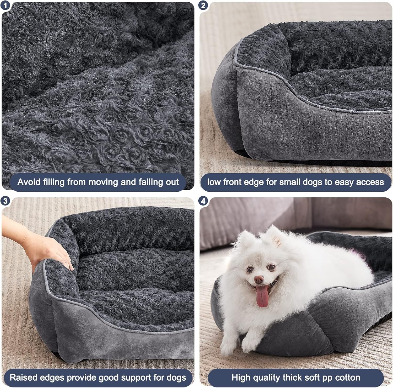 XXL Calming Dog Bed 106x80x23cm Washable Plush Non Slip