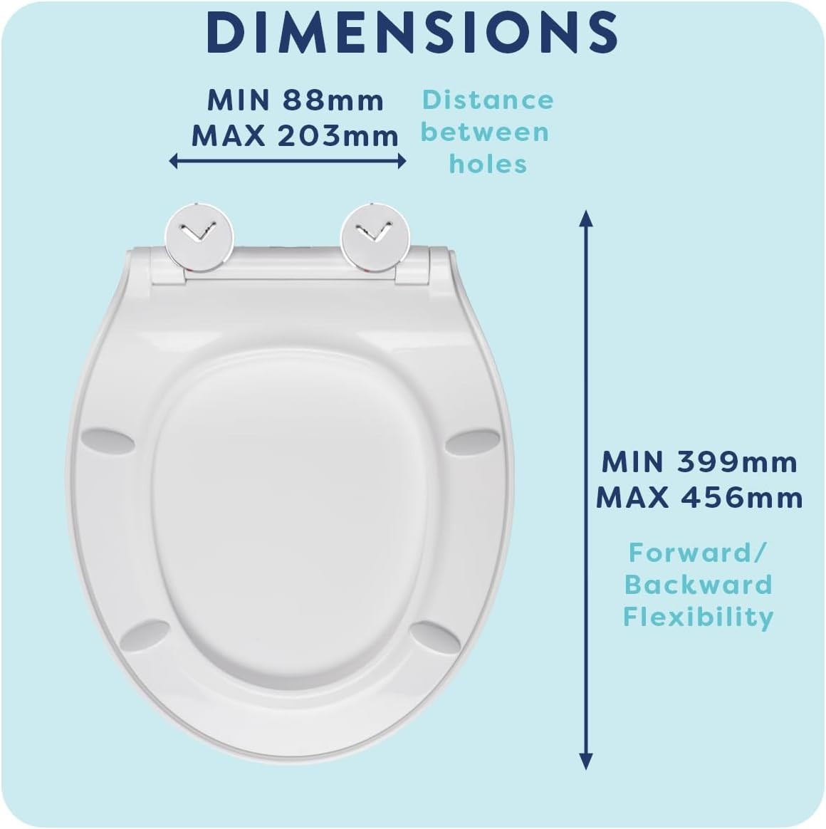 White Slimline Oval Toilet Seat Soft Close Quick Release Antibacterial