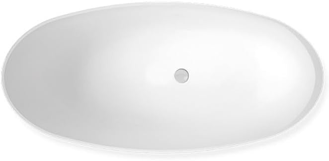 1750x860mm Oval Double Ended Acrylic Bath White Freestanding Soaking Tub