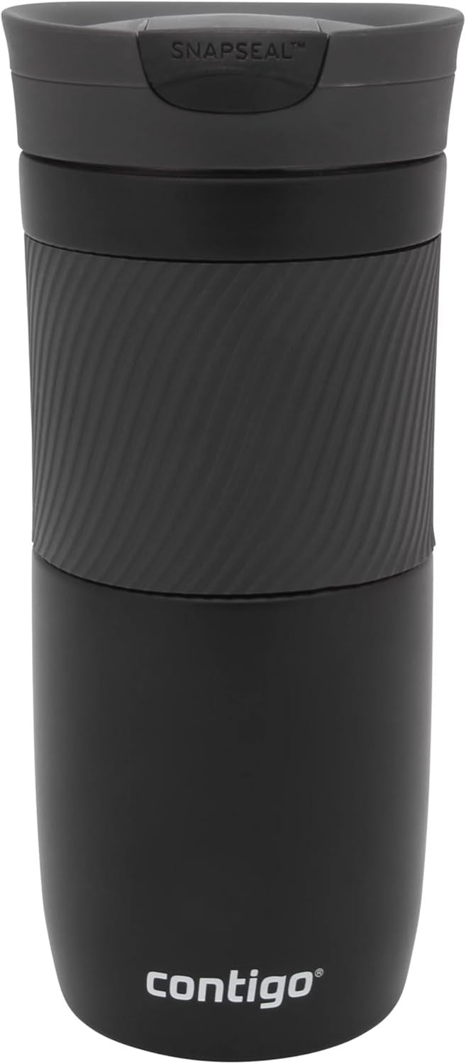 Insulated Travel Mug 470ml Matte Black Leakproof Coffee Cup