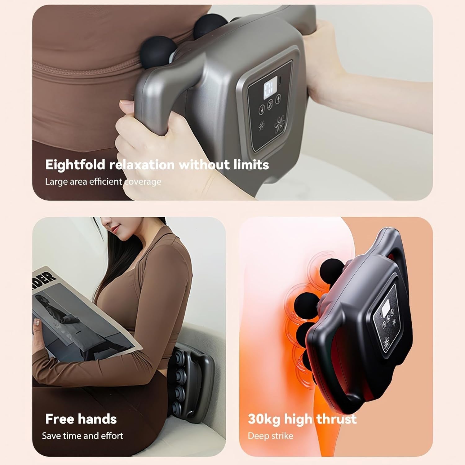 Multi Head Muscle Massage Gun Deep Tissue Fascia Relief 90 Speeds Pain Therapy