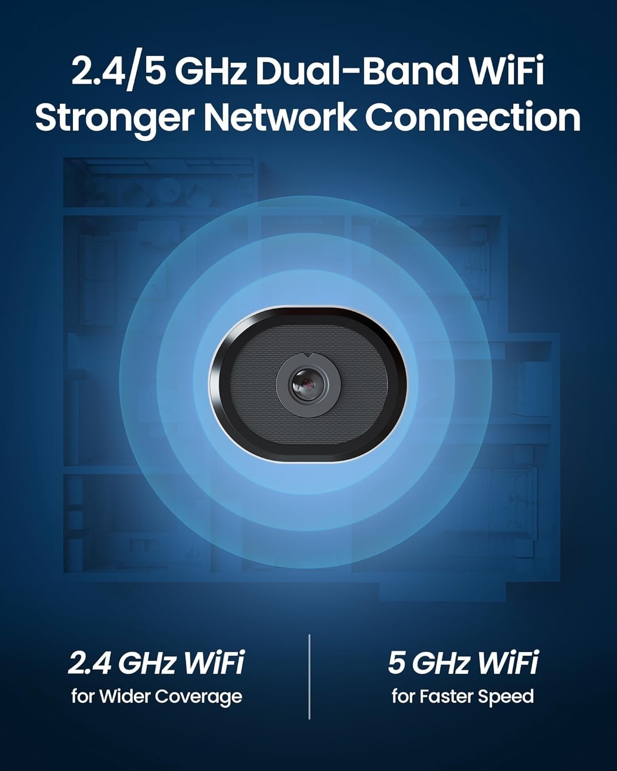 2K Window Security Camera WiFi Full Color Night Vision AI Detection