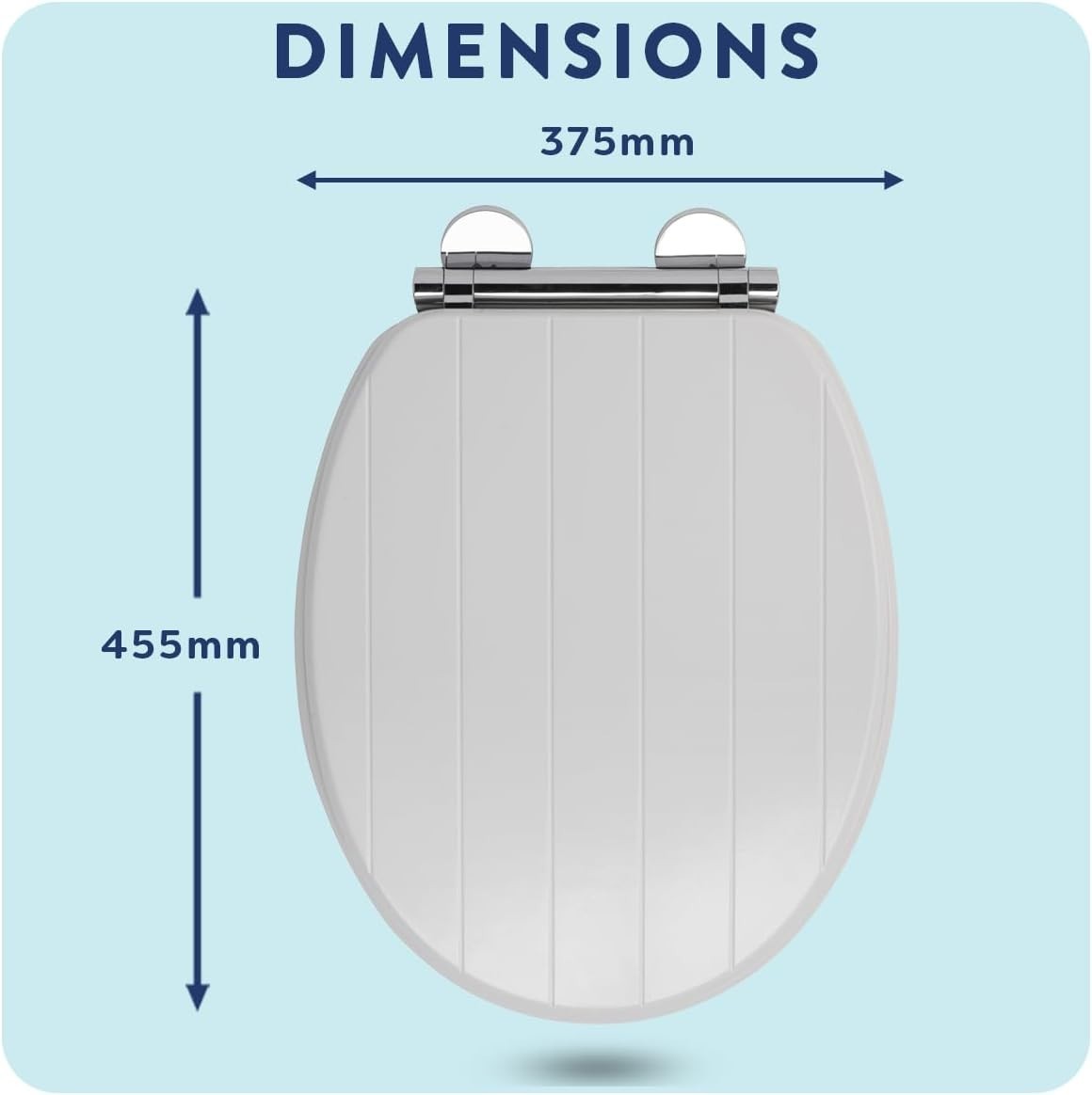 Portland White Wooden Toilet Seat Oval Soft Close Quick Release Antibacterial