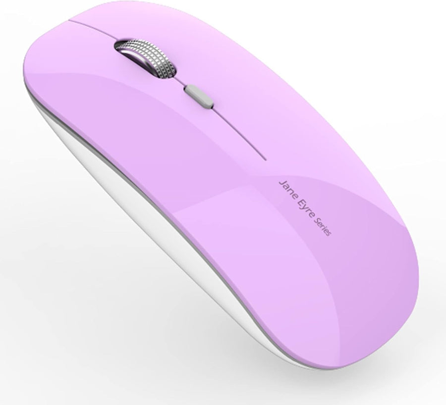 Portable Wireless Mouse Silent Rechargeable 2.4G 1600 DPI Purple
