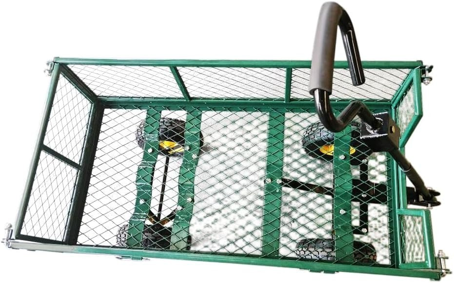 75L Lightweight Garden Dump Cart Wagon with 180° Handle & Pneumatic Wheels Green