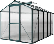 10x6ft Polycarbonate Greenhouse | Heavy-Duty Aluminium Frame | Sliding Door
