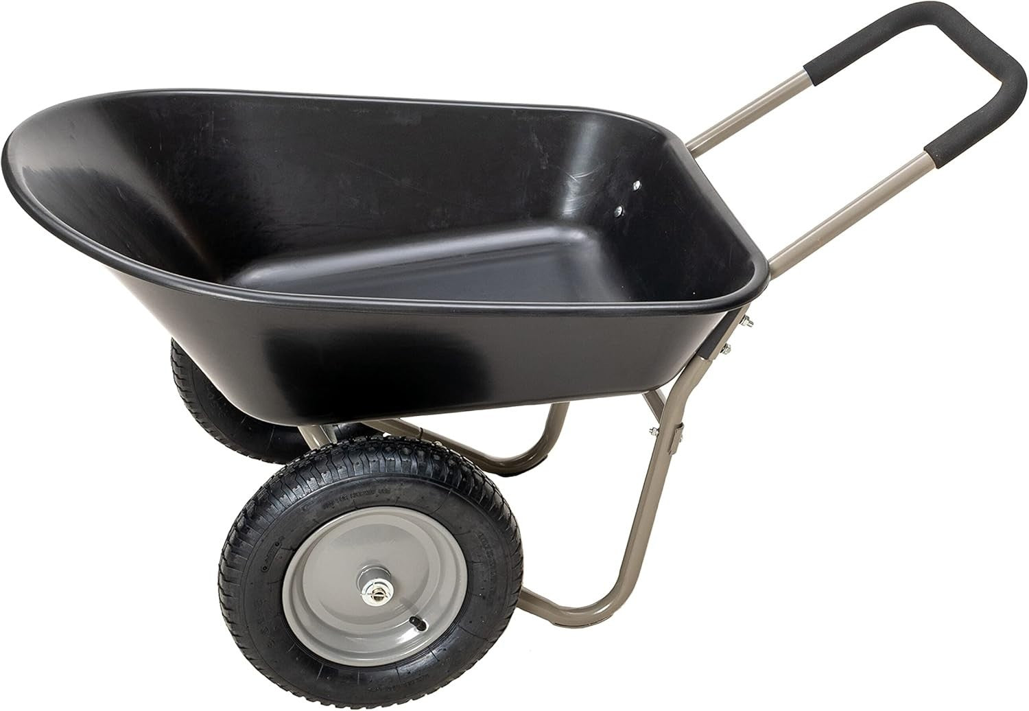 85L 2-Wheel Garden Wheelbarrow – Black – Pneumatic Tyres Heavy Duty 150kg Steel