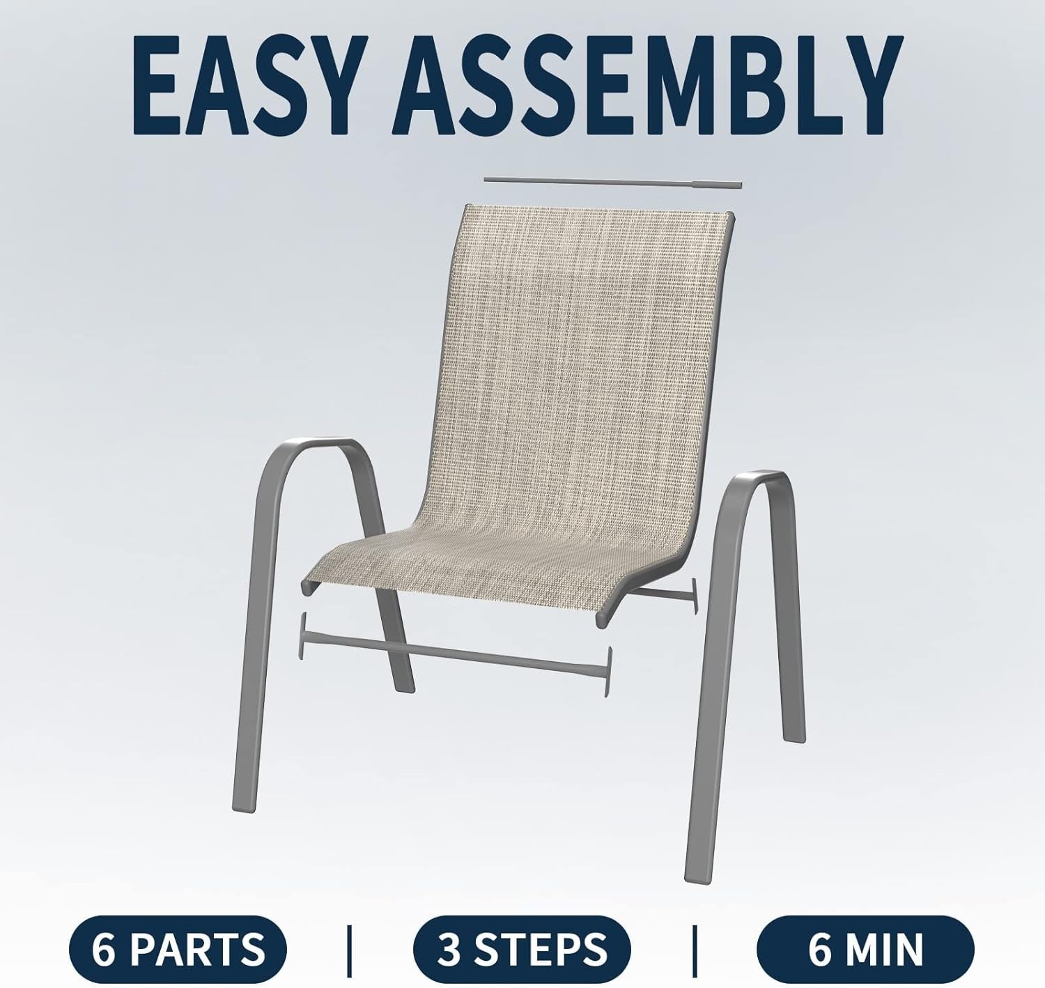 4x Stackable Garden Dining Chairs Outdoor Patio Set Rustproof Weatherproof