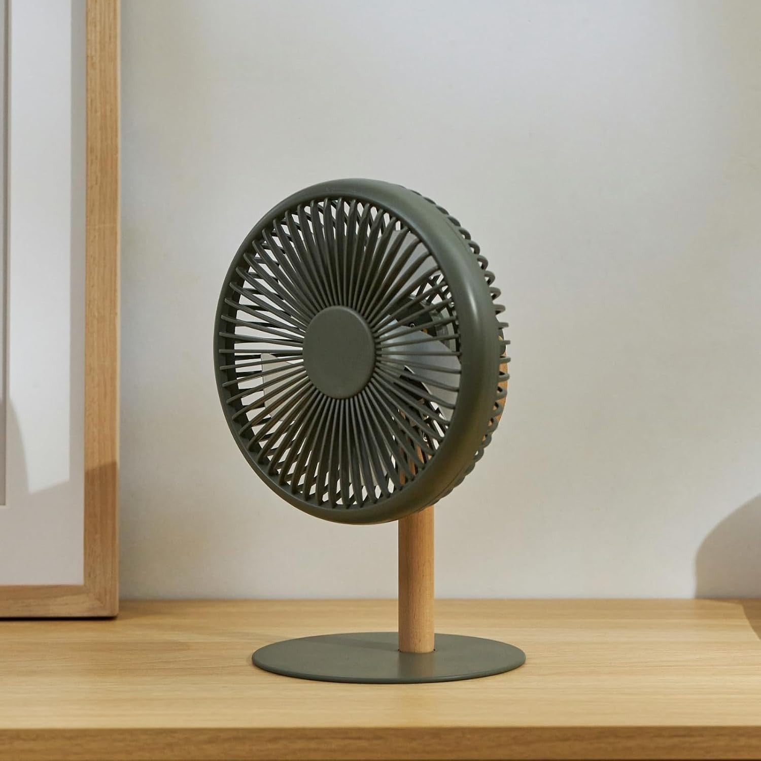 Portable Desk Fan 2-in-1 Rechargeable USB Remote Control Quiet Cooling LED Navy