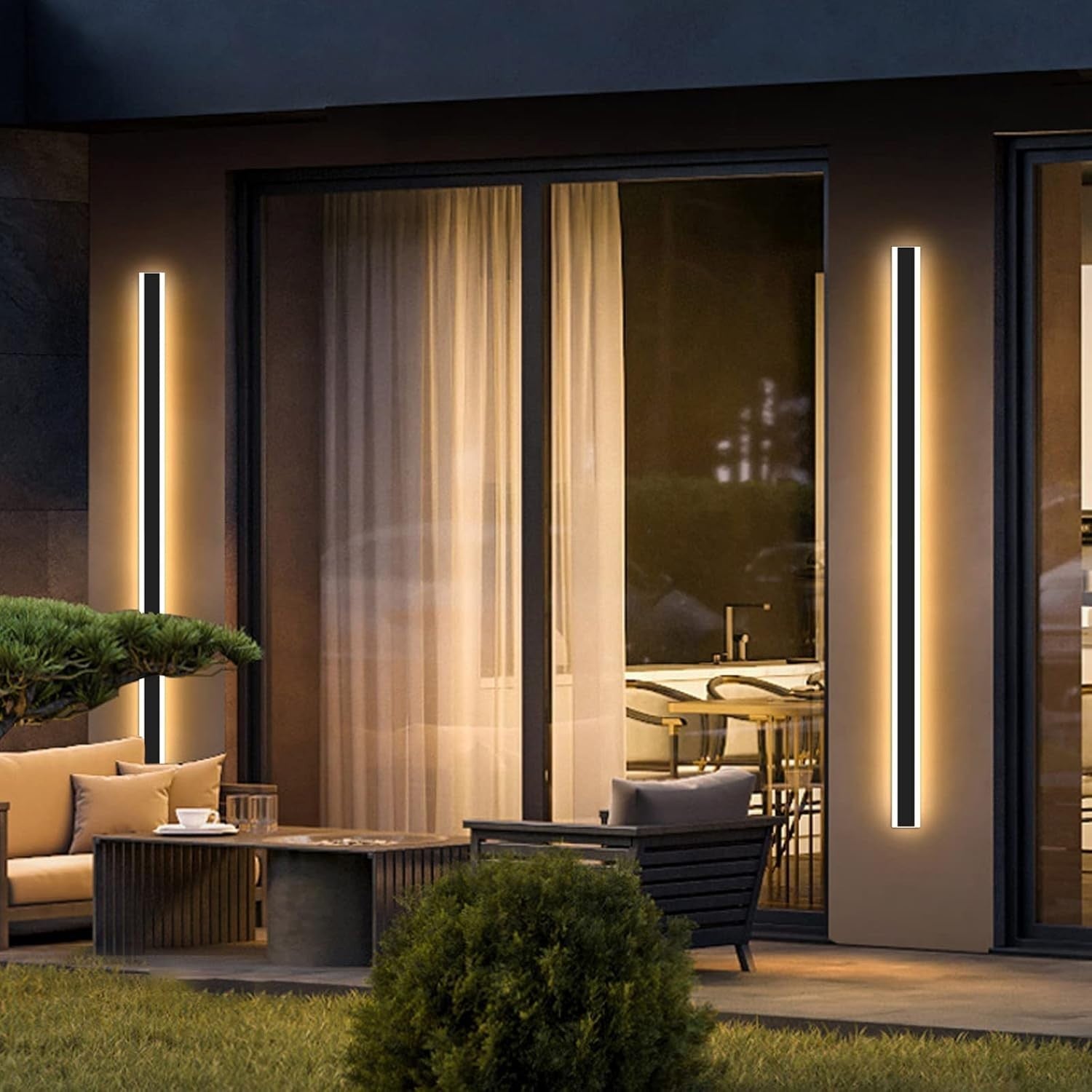 120cm Outdoor LED Wall Light IP65 Dimmable 3-Color Remote Control Lamp
