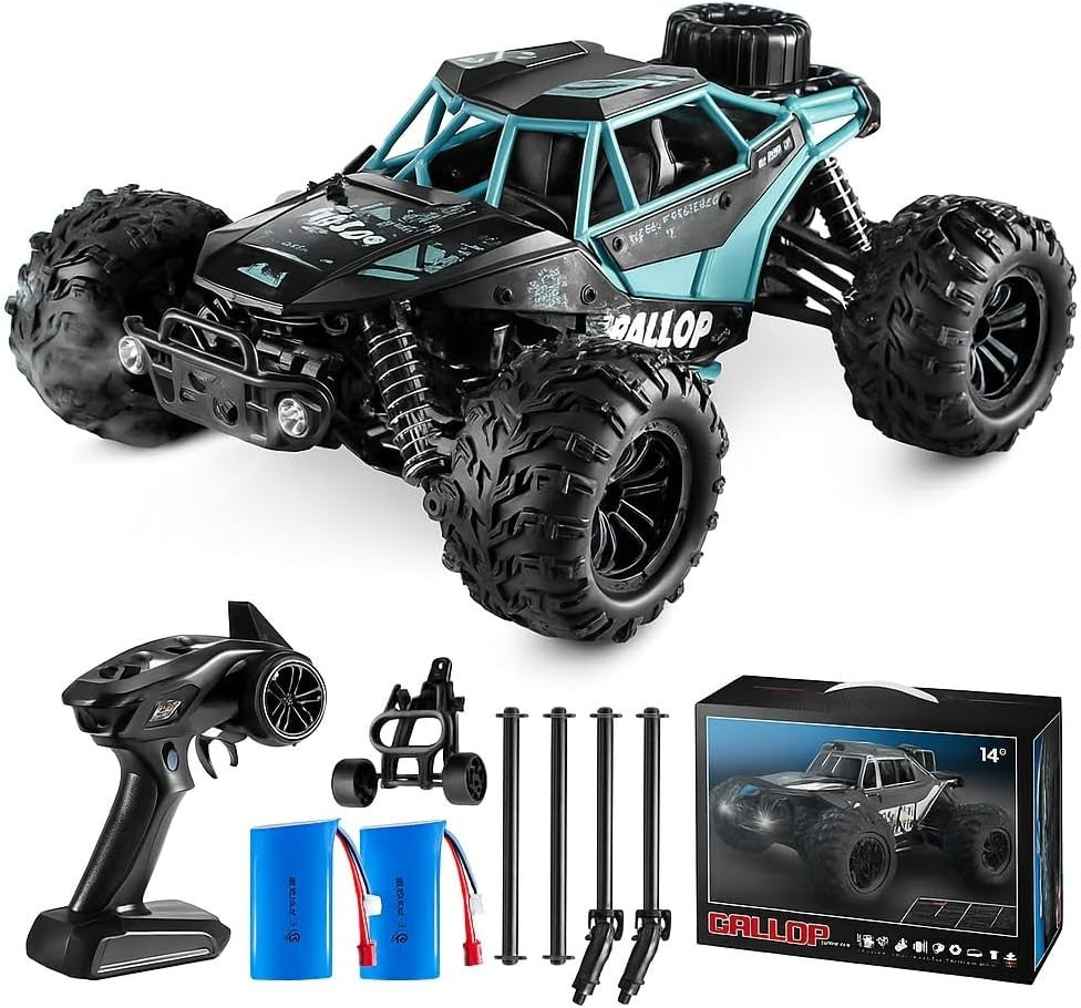 Fast 1:16 RC Truck 4WD 22MPH Off-Road Car with 2 Batteries for Boys 14+