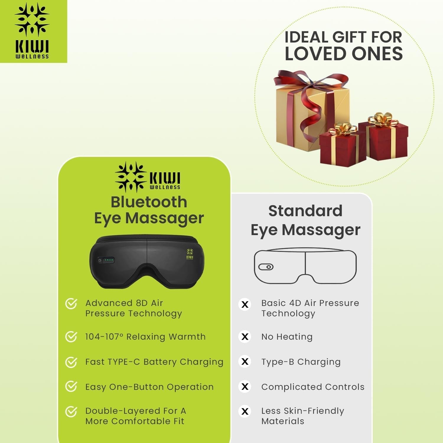 Heated Eye Massager Bluetooth Foldable Migraine Relief