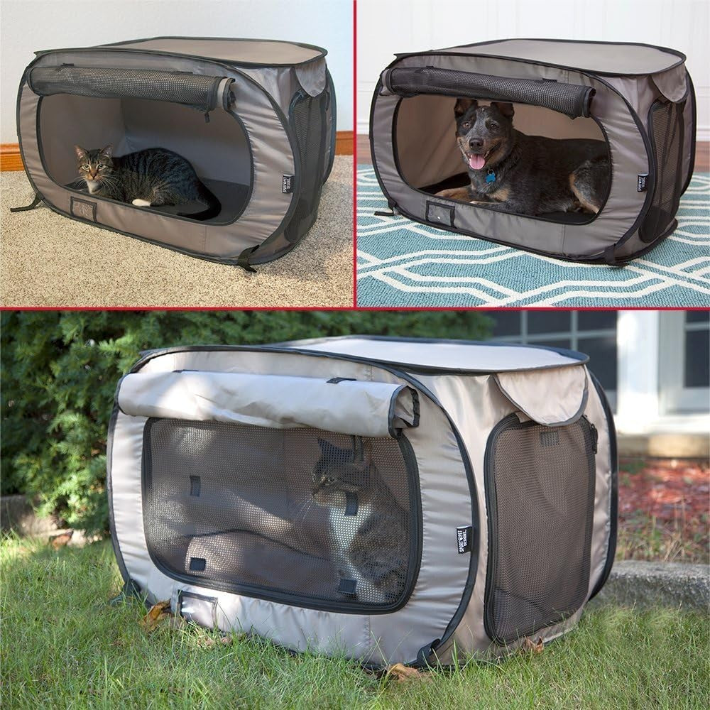 Foldable Cat Carrier Crate with Waterproof Bed | Soft Travel Kennel, 80cm