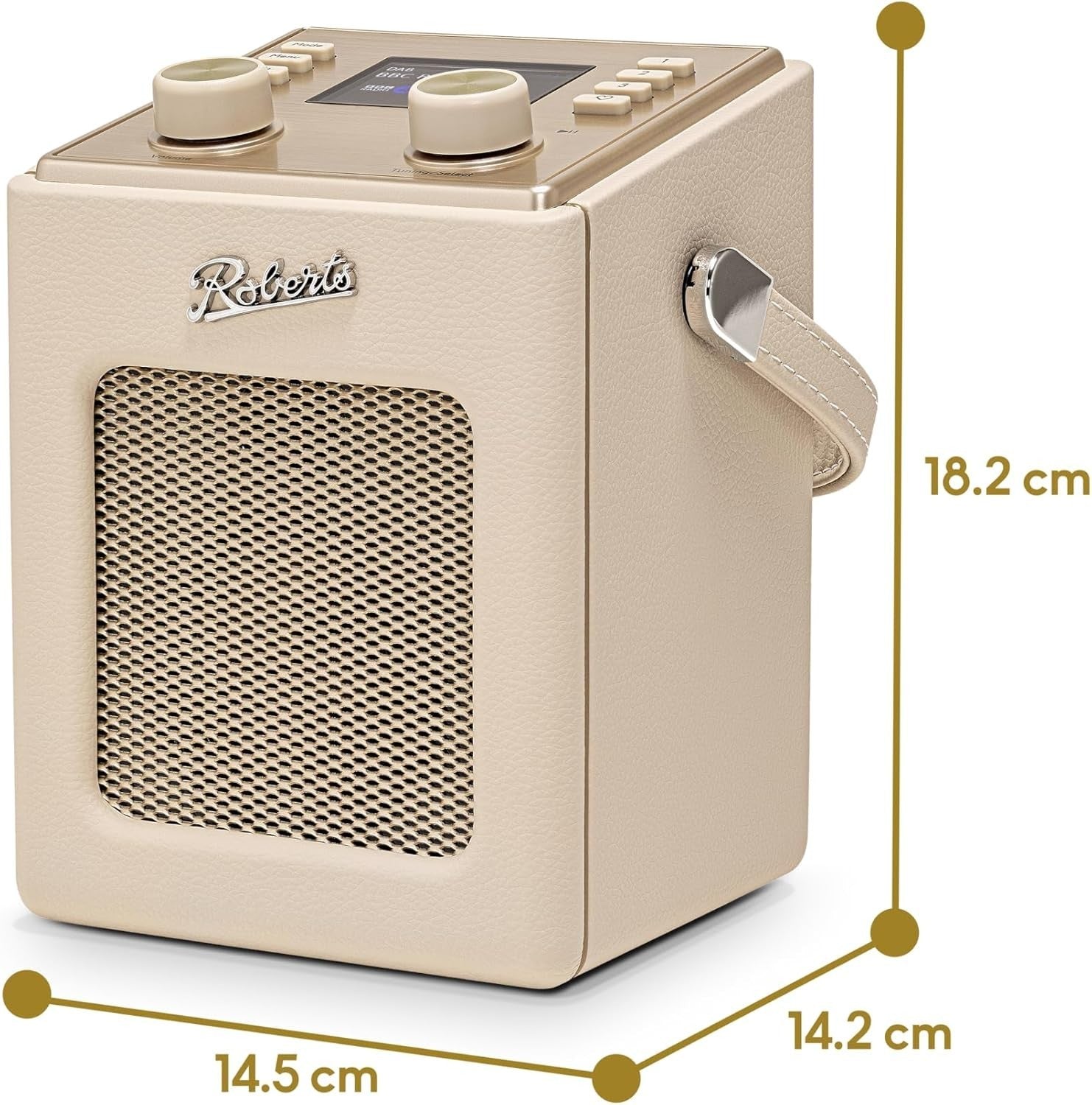 Portable DAB+/FM Radio with Bluetooth, Dual Alarms & Retro Sound – Pastel Cream