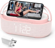 Bluetooth Alarm Clock Wireless Charger Speaker FM Radio Loud Snooze