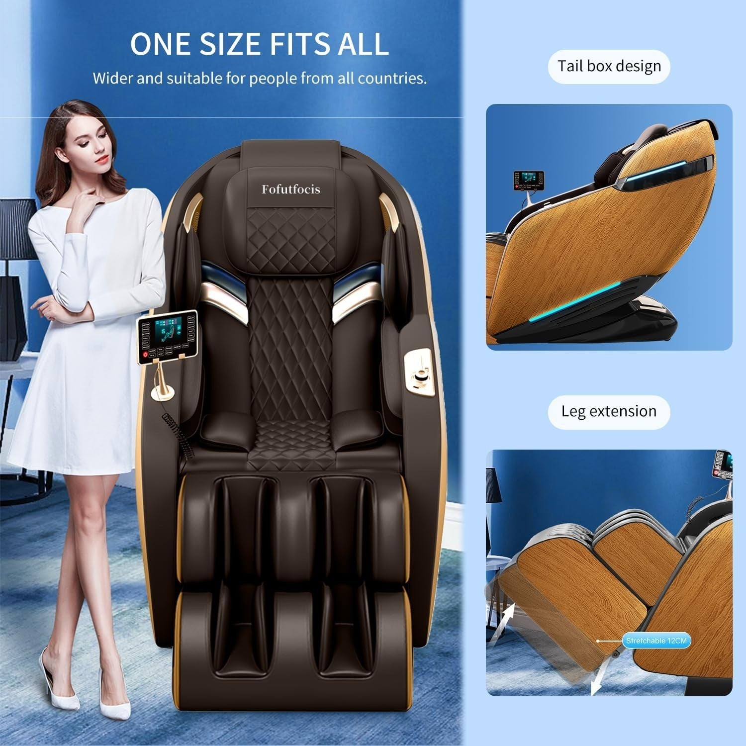 Full Body Zero Gravity Massage Chair with Heat, AI Voice, Calf & Leg Relief