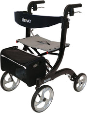 Lightweight Rollator Walker Folding Seat Backrest Bag Large Wheels Brakes