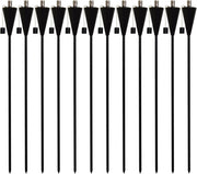 12 Pack Harbour Housewares Metal Garden Torches 146cm Black Cone Lanterns