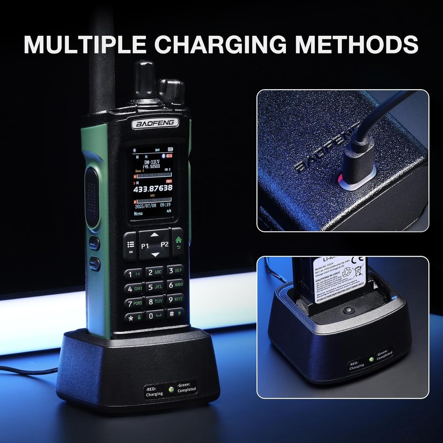 10W DMR Dual Band Radio GPS APRS 4000CH Colour Display Handheld