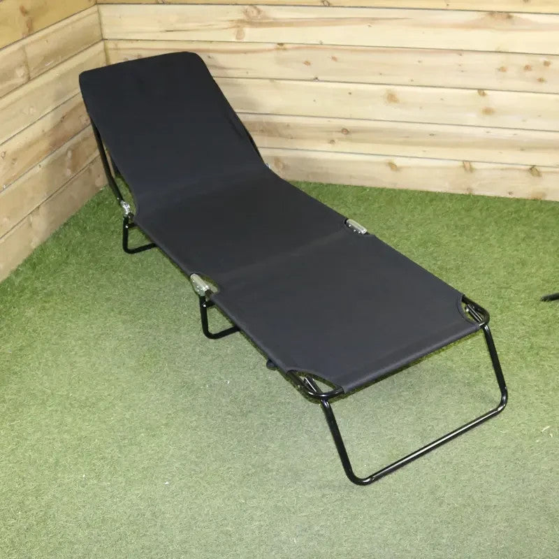 Reclining Garden Sun Lounger Chair – Folding Outdoor Patio Bed 120kg