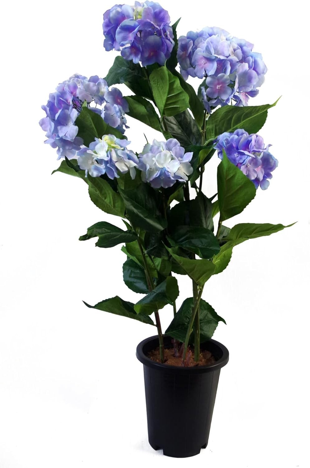 90cm Artificial Hydrangea Flower Plant in Weighted Pot Blue Floral Home Decor