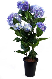 90cm Artificial Hydrangea Flower Plant in Weighted Pot Blue Floral Home Decor