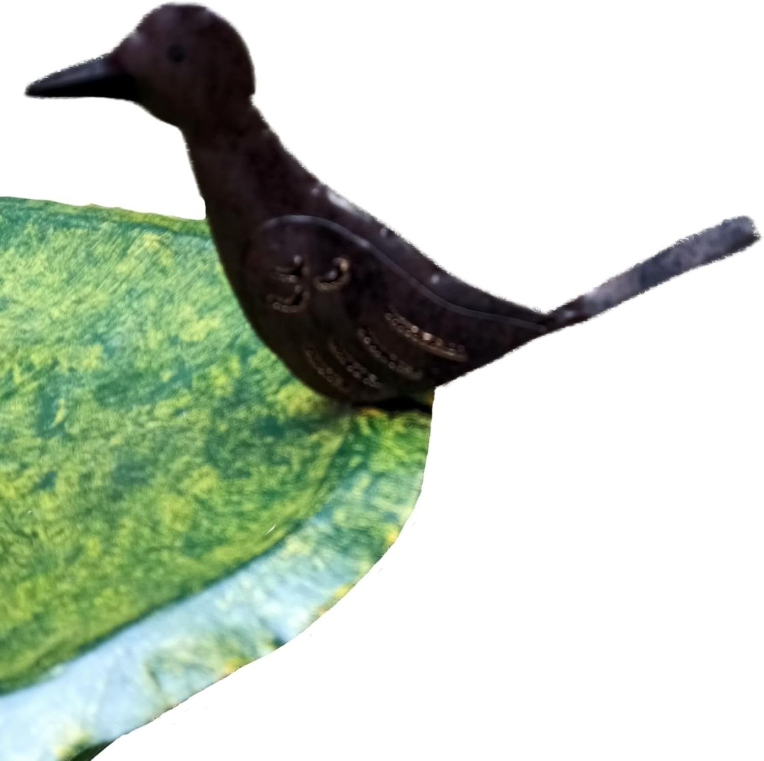 Decorative Metal Frog Bird Bath Feeder Outdoor Garden Ornament Lawn Decor