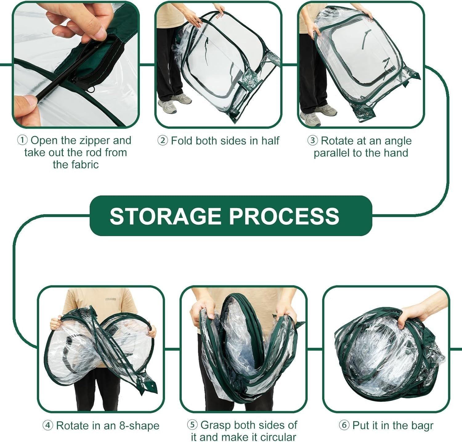 Mini Foldable PVC Greenhouse Tent 80x80x80cm Pop-Up Plant Cover Outdoor