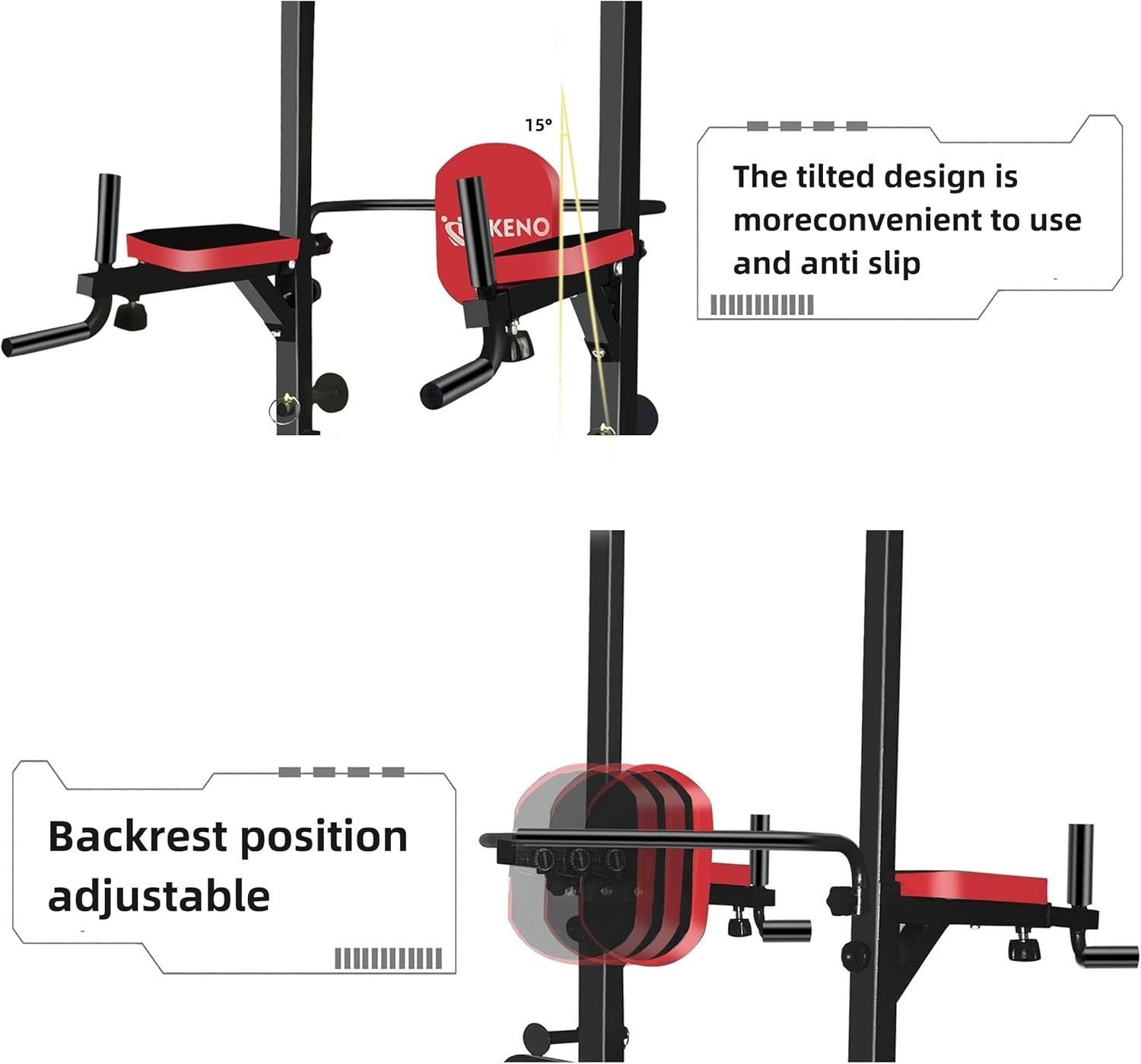 Black Multifunction Power Tower Dip Station Pull-Up Bench Home Gym 550lbBlack Mu