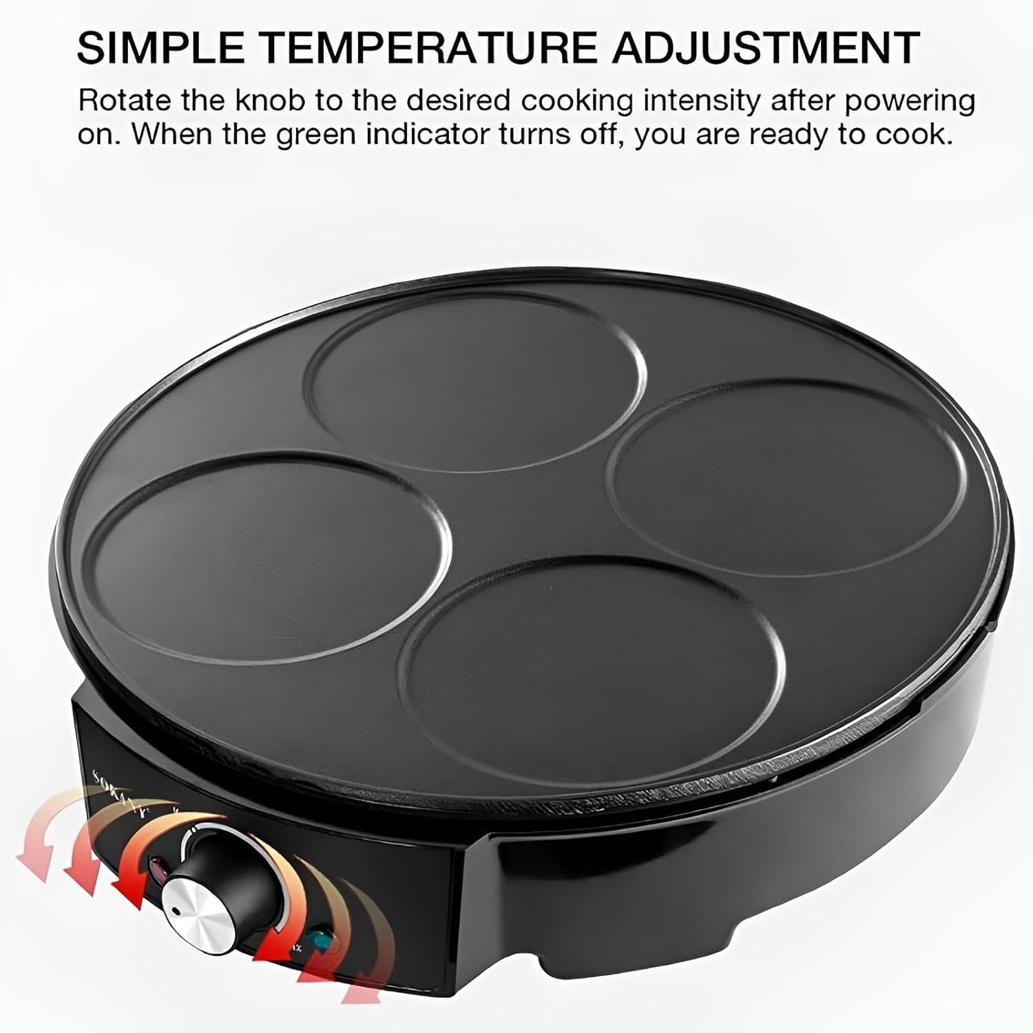 Electric Crepe & Pancake Maker 1200W Non-Stick Multi Breakfast Grill