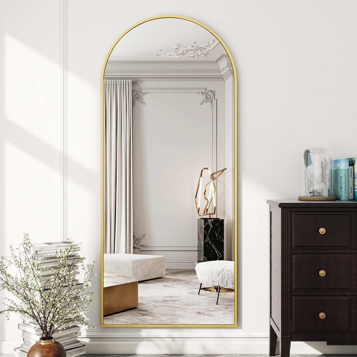 Gold Arch Full Length Mirror 171x76cm Large Leaning Wall Dressing Mirror