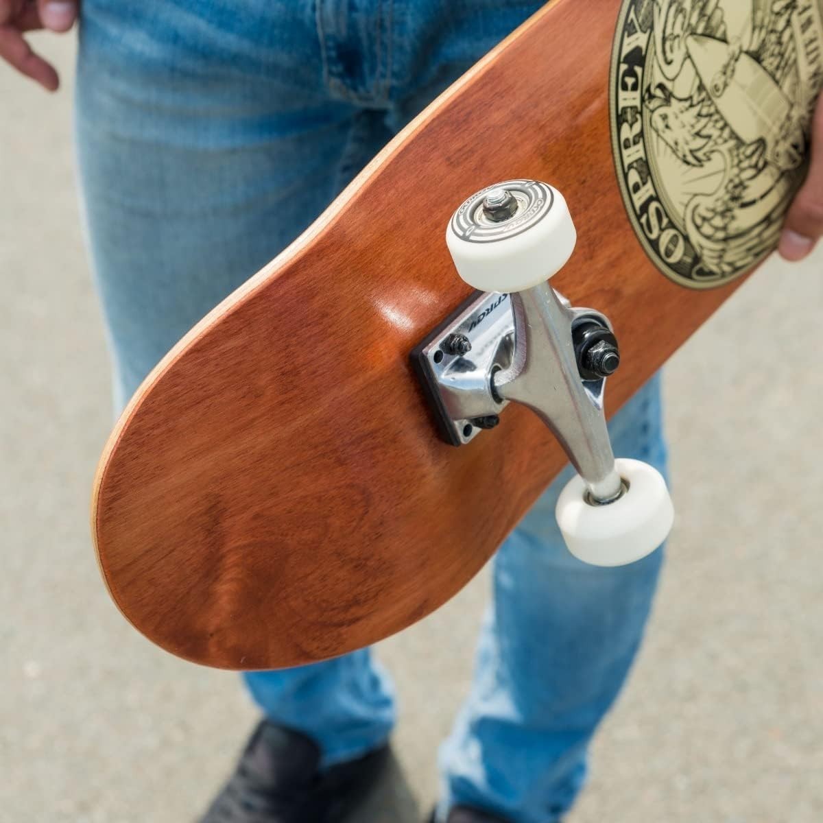 31" Double Kick Maple Skateboard, ABEC7 PU Wheels Grip Tape Trick Board