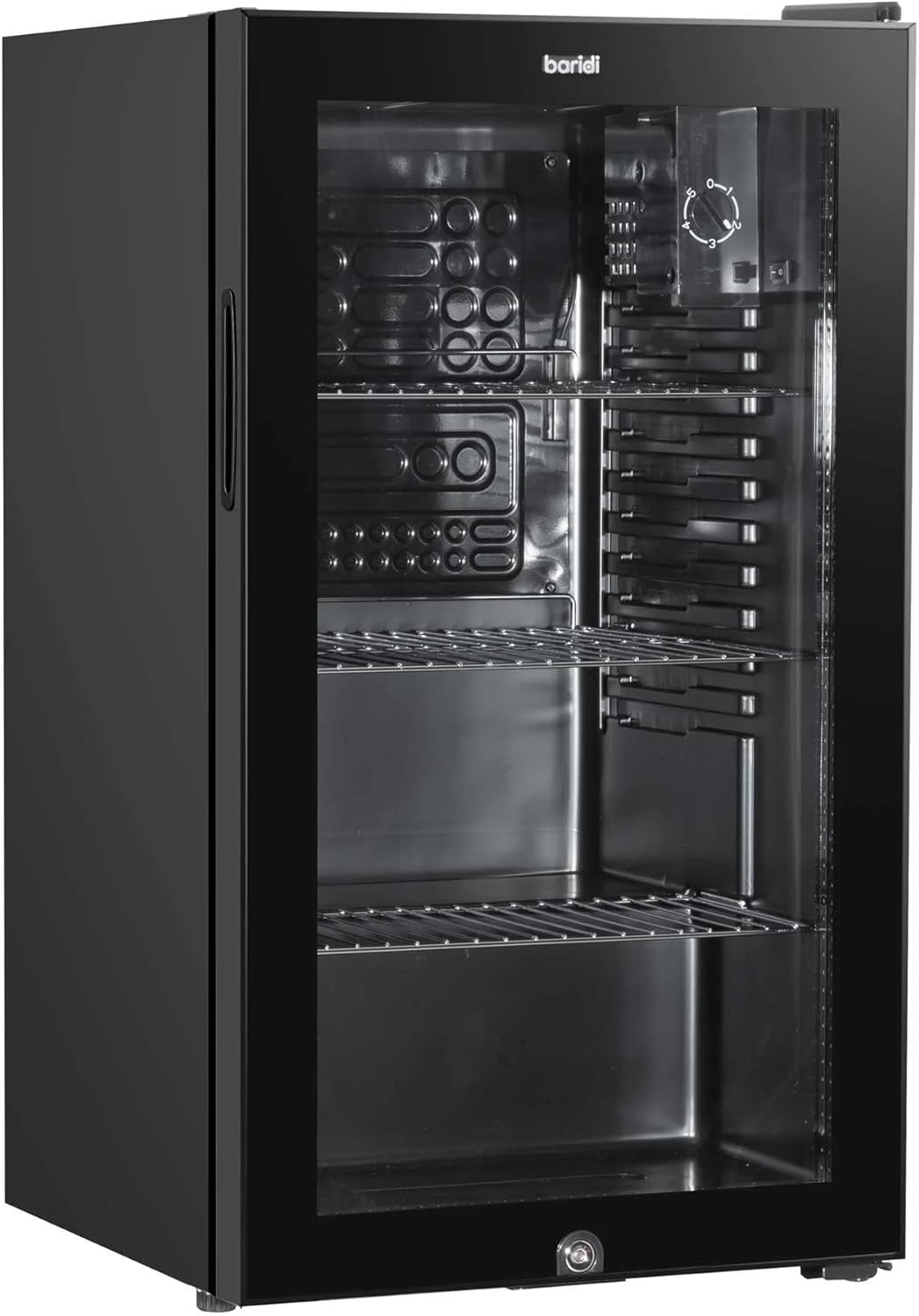 85L Under Counter Drinks Fridge Beer & Wine Cooler Glass Door LED Black