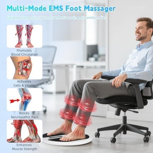 Cordless Foot & Leg Massager EMS TENS Pain Relief Circulation Booster