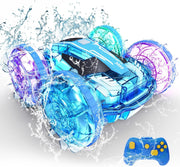 Amphibious RC Car Boat 4WD Waterproof 2.4GHz Stunt Vehicle 60min Play LED Toy