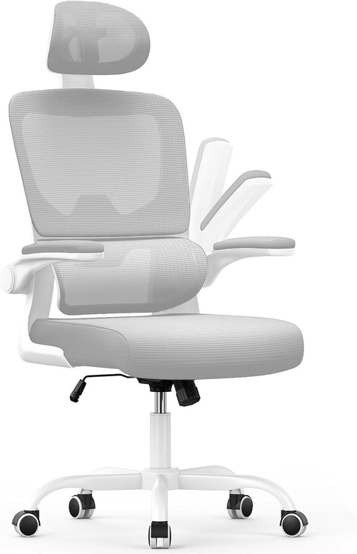Ergonomic Mesh Office Chair Tall Adjustable Headrest Back Support Flip-up Arms