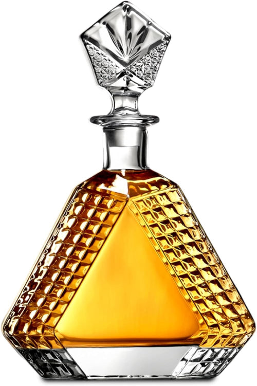 650ml Triangle Whiskey Decanter Crystal Liquor Bottle with Solid Glass Stopper
