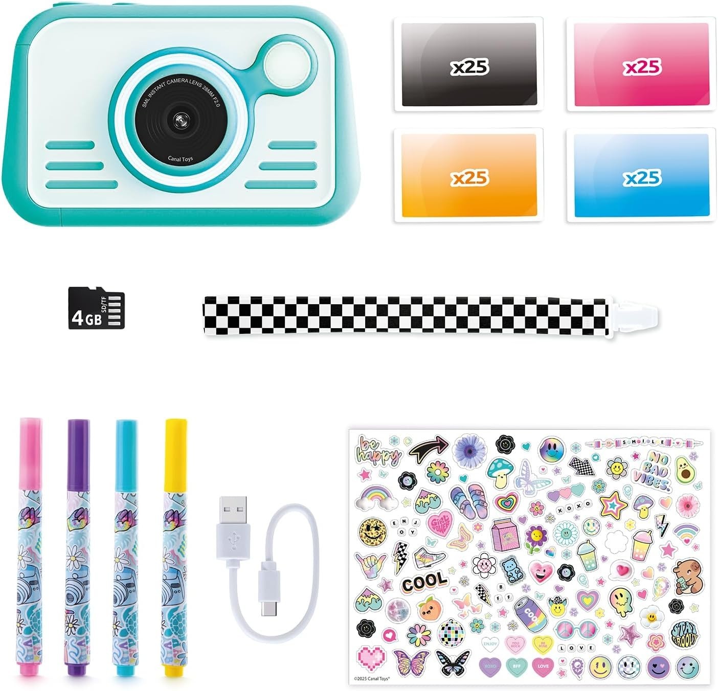 Kids Instant Print Camera 32MP Touchscreen Selfie Camera 100 Photos