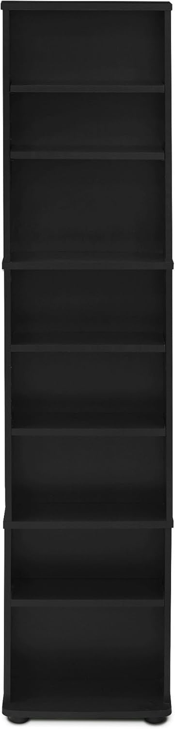 8 Tier CD DVD Storage Tower Adjustable Media Shelf Game Rack Espresso