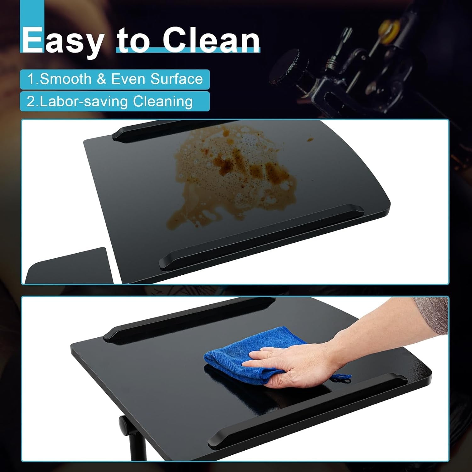 Tattoo Workstation Adjustable 360° Rotating Table Mobile Studio Wheels