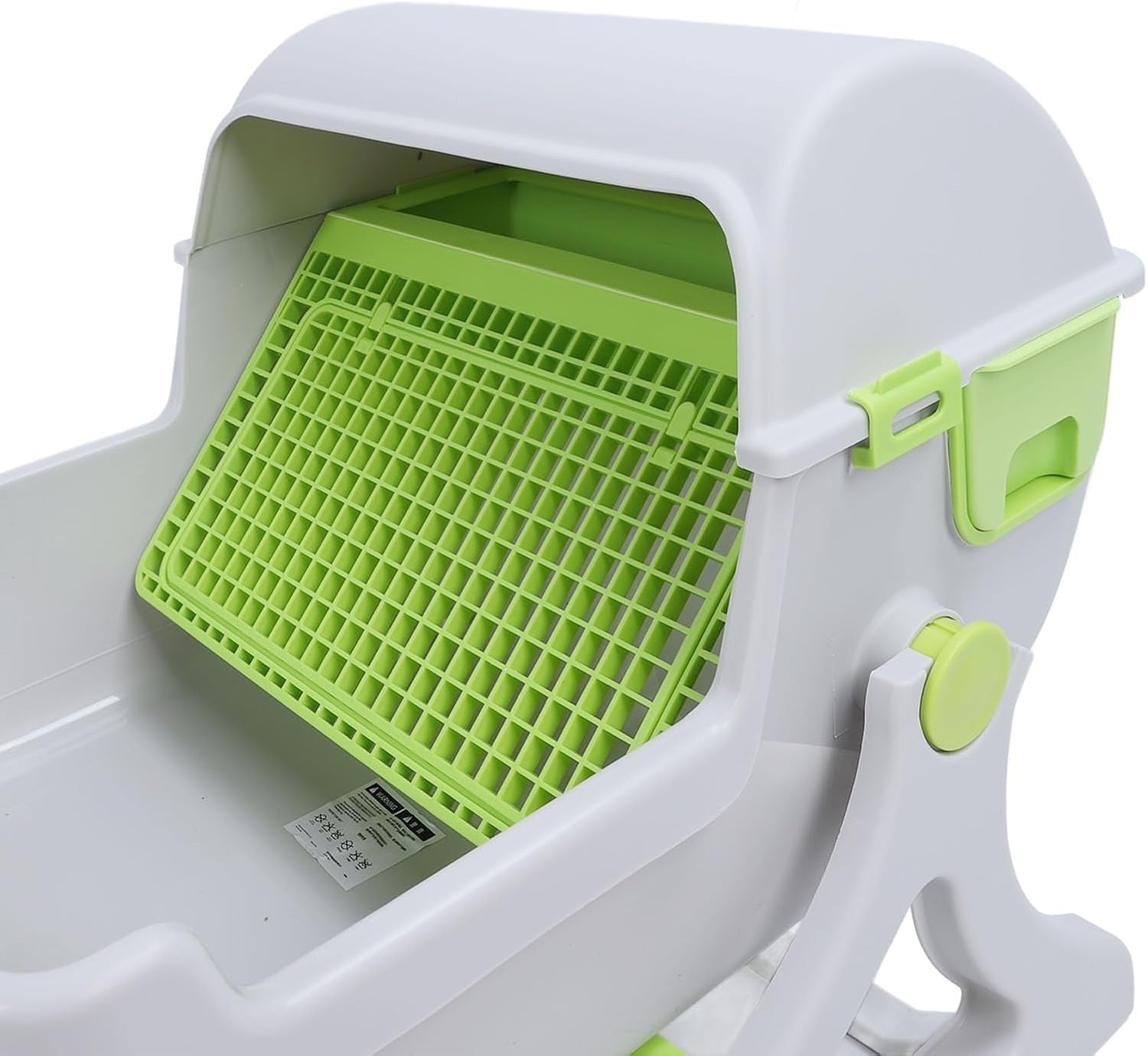 Semi Automatic Cat Litter Box Self Cleaning Large Tipping Tray Green