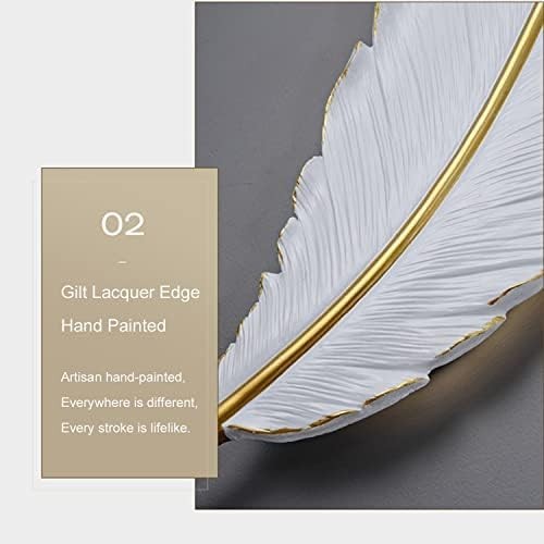 LED Feather Wall Decor Modern Lighted Sculpture Bedroom Wall Art