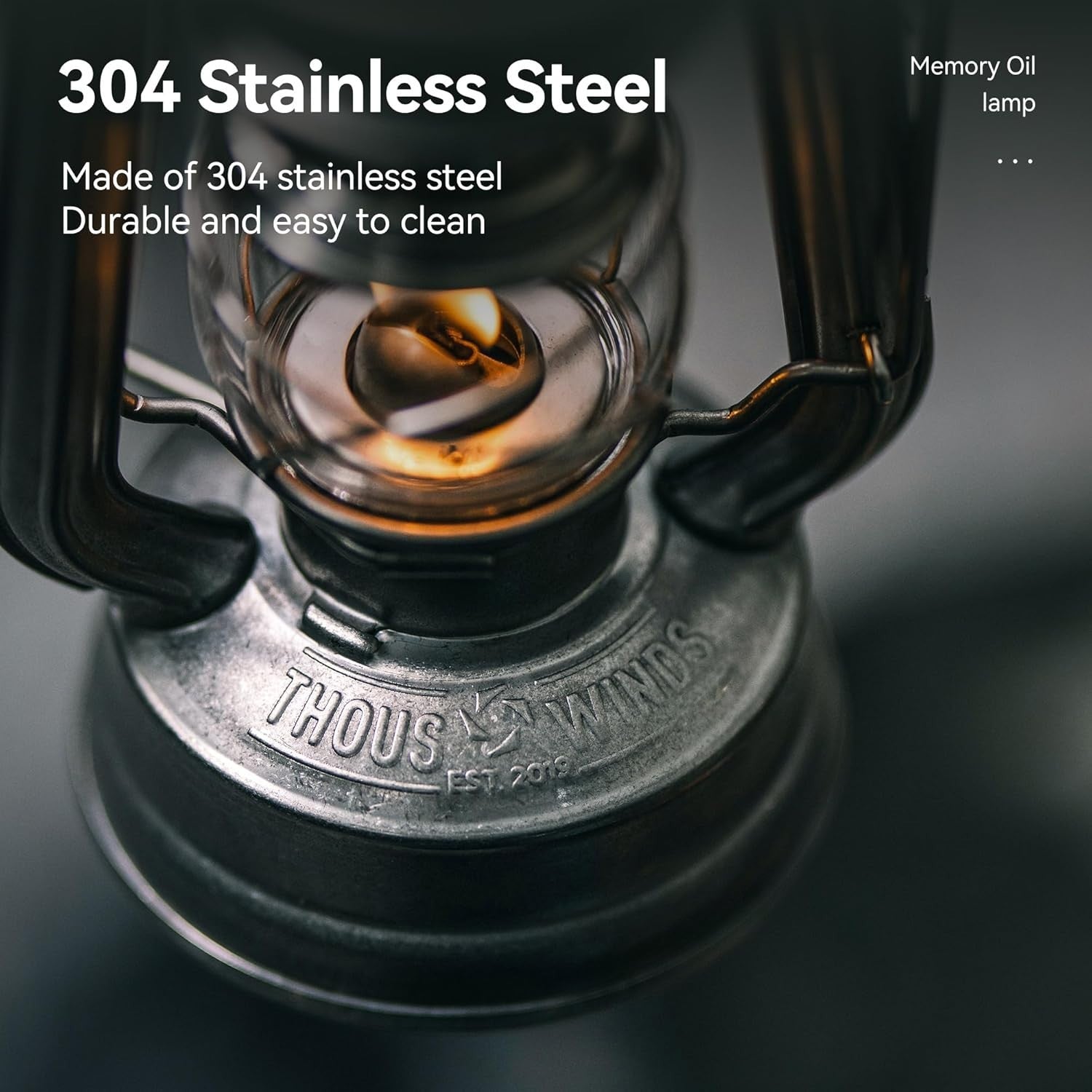 Silver Hurricane Paraffin Lantern Outdoor Camping Oil Lamp 16cm