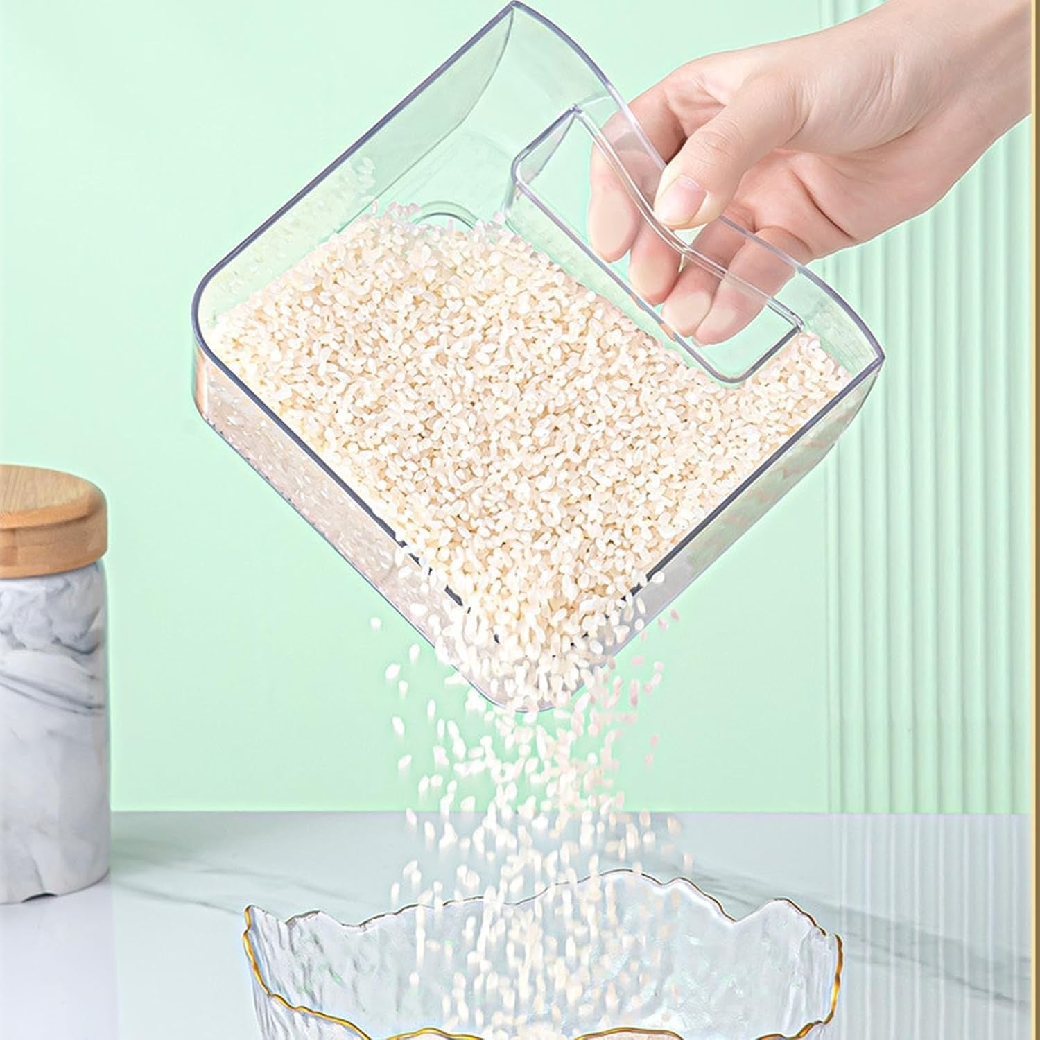 10KG Airtight Rice Dispenser Transparent Grain Storage Container