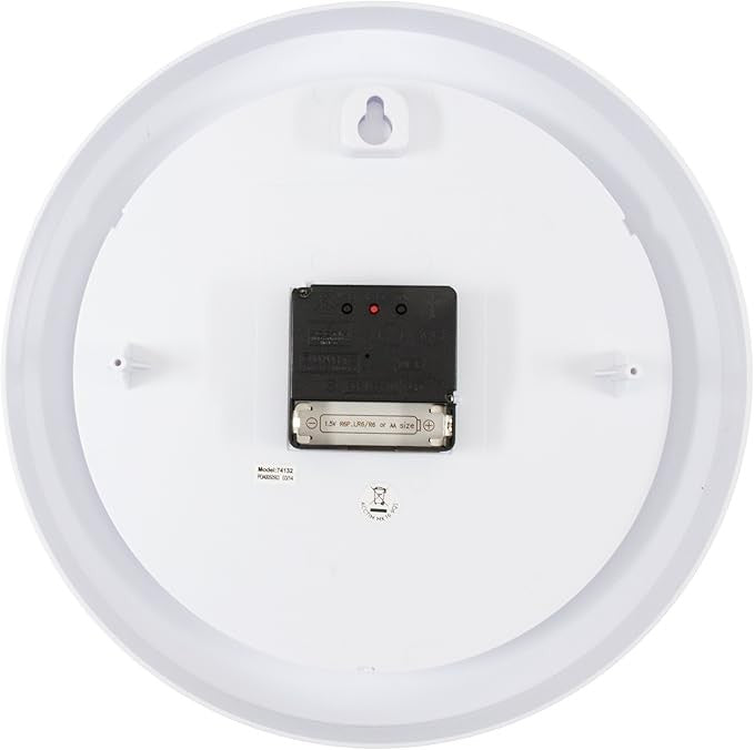 Radio Controlled Wall Clock 25cm Silent Accurate Time White Modern Decor