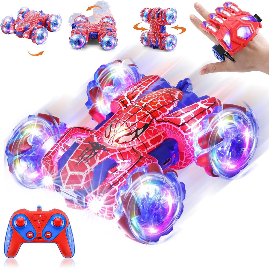 Spider Gesture RC Car 4WD 360° Flip Double Sided Light Up Toy for Kids