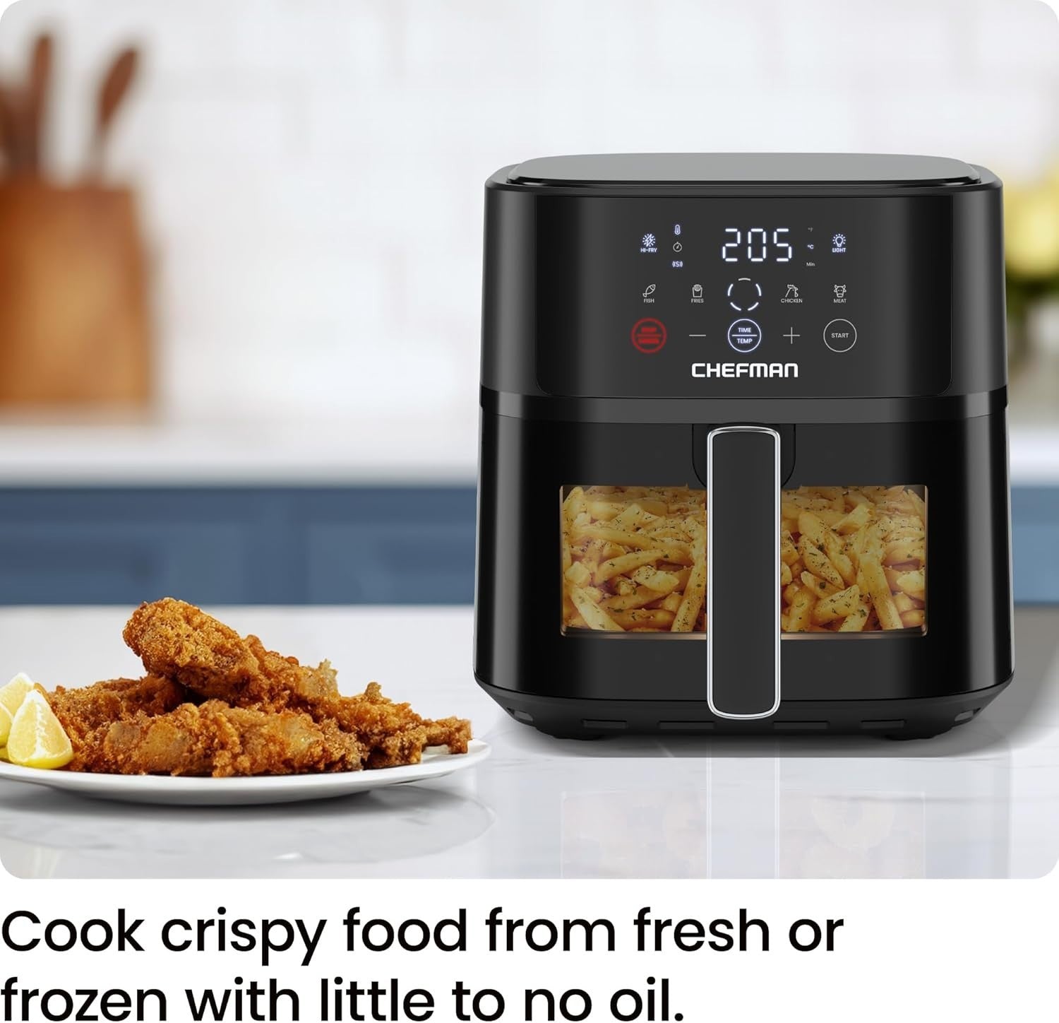 5.7L Compact Digital Air Fryer | Extra-Crisp Hi-Fry Tech | Window View 4 Presets