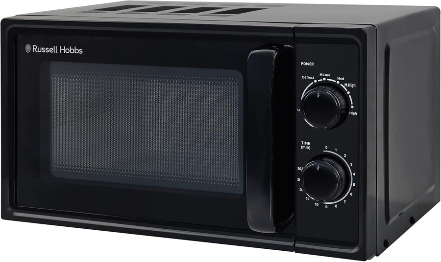Black 17L Compact Microwave 700W 5 Power Levels Defrost Timer